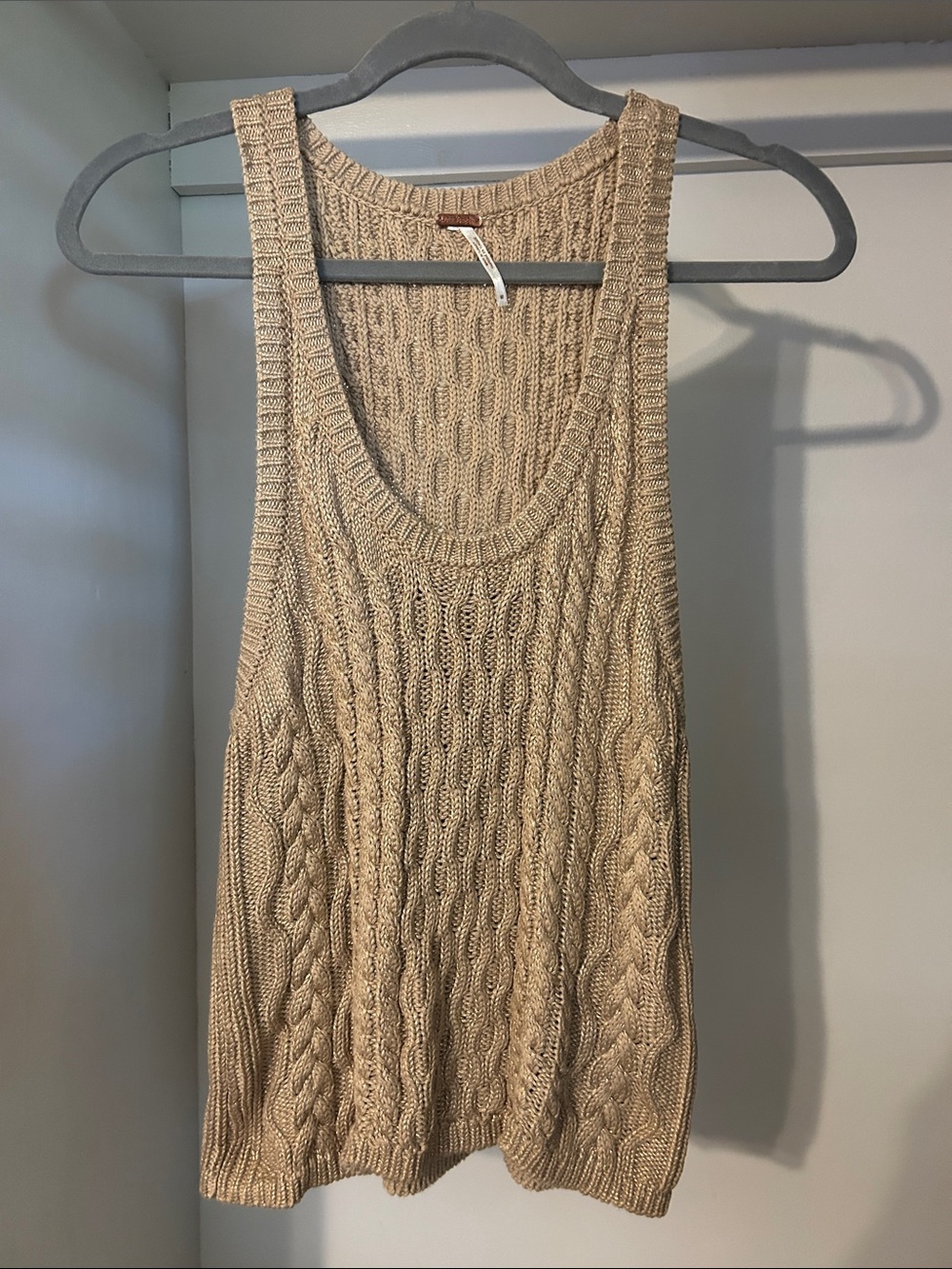 Free people metallic knit tank size medium